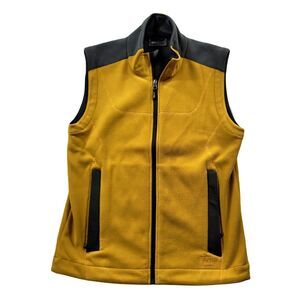REI Fleece Full Zip Vest Mens Small Yellow Gold‎ Coop Hike Base Layer